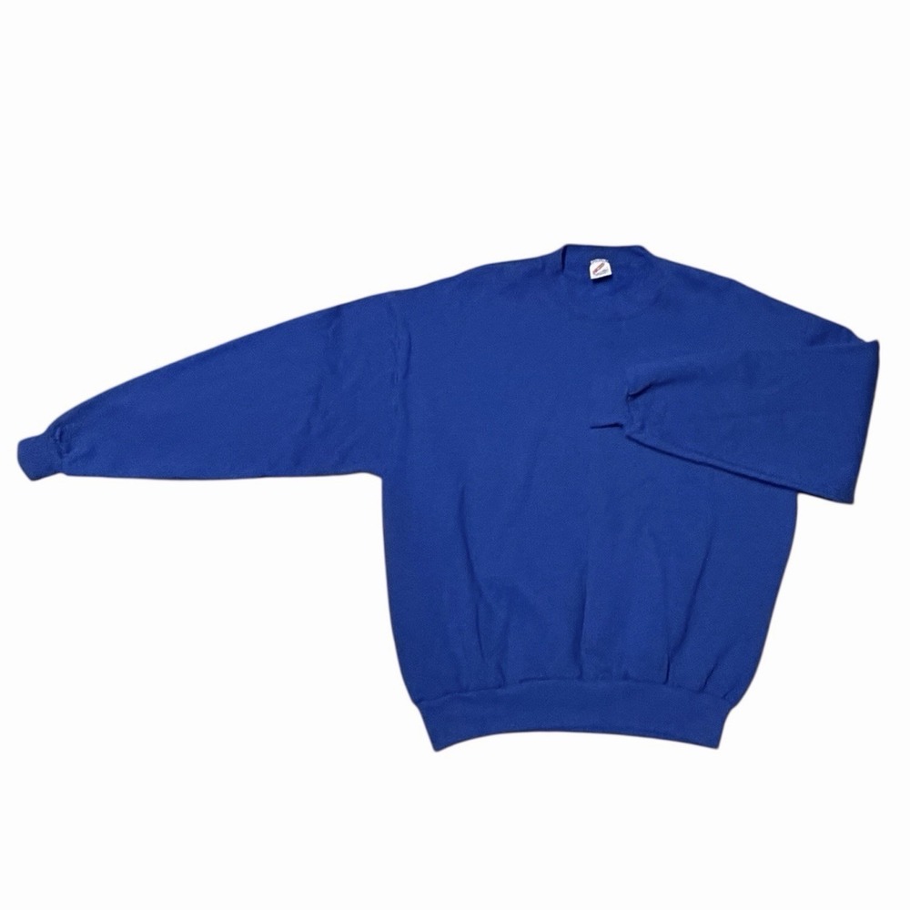 Vintage 90s Jerzees Blank Crewneck Sweatshirt Royal Blue Men's Size XL USA - Picture 2 of 6
